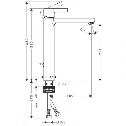 Смеситель для раковины Hansgrohe Metris S 31022000 Хром латунь