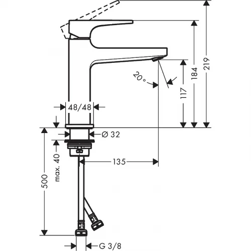 Смеситель для раковины Hansgrohe Metropol 32507670 Черный матовый латунь